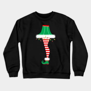 Retro Christmas Leg Lamp Elf Crewneck Sweatshirt